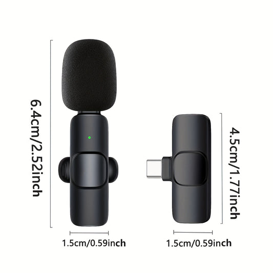 Professional Wireless Lavalier Microphone For Smartphones Laptops Wireless Omnidirectional Condenser Recording Microphone For Interviews Video Podcasts Vlogs Eid Al-Adha Mubarak