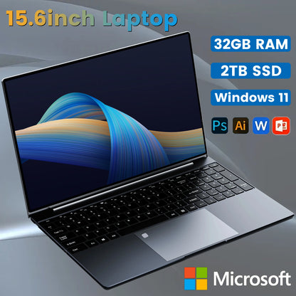 New N5095 Laptop 32GB RAM 2048GB SSD Intel Windows 11 Pro Office pc gaming portabl Notebook Computer Fingerprint Unlock Keyboard