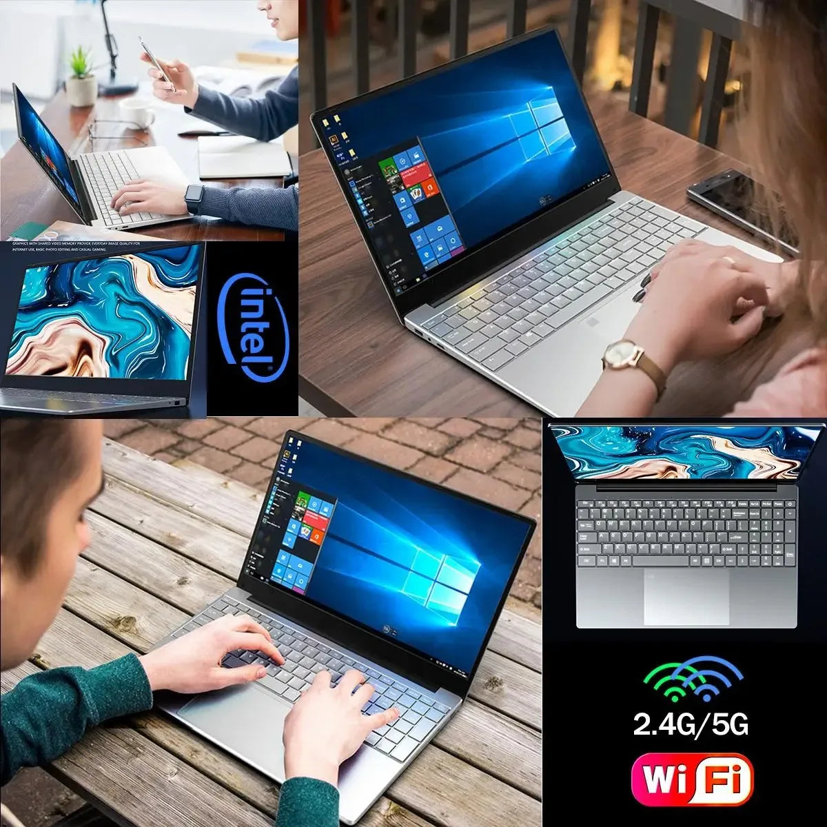 2024 New Laptop Computer Windows 11 Intel Celeron N3700  Notebook PC Gamer 16GB RAM 512GB 1TB SSD 1920*1080 Office Computer