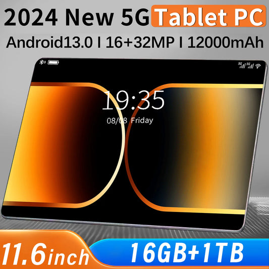 2024 New Network Android 13.0 Tablet 12000mAh 16GB RAM 1TB ROM 16MP 32MP 10 Core MTK6797 tablet 4 5G Wifi Tablet