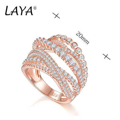 925 Sterling Silver Multi-Line AAAAA Zircon OL Style Ring For Women's Wedding  High Quality  Fashion Luxury Jewelry Gift