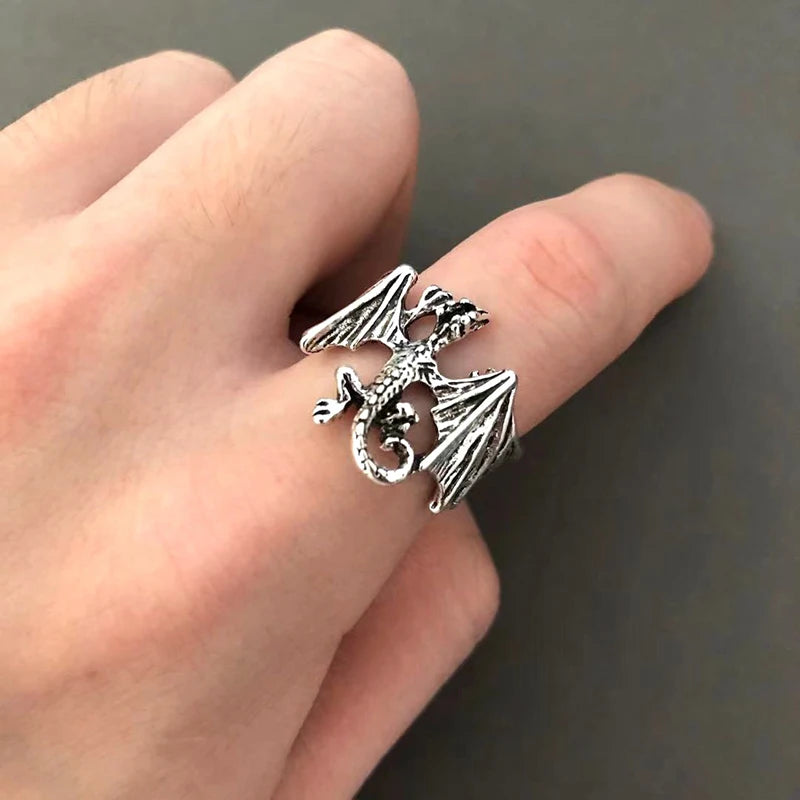 Vintage Ring Men Women Snake Frog Smiling Face Rings For Woman Open Adjustable Punk Gothic Claw Dragon Octopus Man Ring Unisex