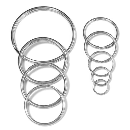 5-30pcs 12-50mm Stainless Steel Keyring Round Key Ring Key Chain Split Keychain Key Holder For Key Double Split Rings Connectors