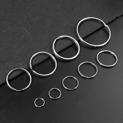 5-30pcs 12-50mm Stainless Steel Keyring Round Key Ring Key Chain Split Keychain Key Holder For Key Double Split Rings Connectors