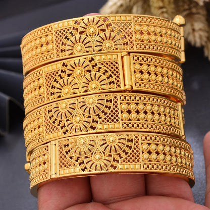 Luxury Indian Dubai Gold Color Bangles For Women Girls Dubai Wedding Bridal Bangles&Bracelet Bijoux français Jewellry For Women