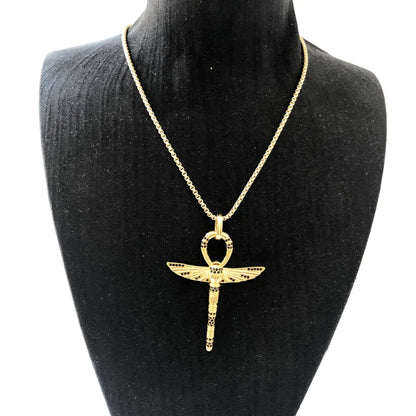 Necklace Cross of Life Ankh with Scarab,2021 Summer Brand New Fine Jewelry Europe 925 Sterling Silver Bijoux Gift For Women Men