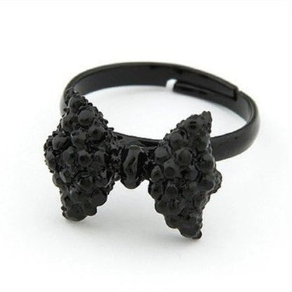 Cute Bow Knot Ring Black Adjustable Rings For Women Fashion Wedding Engagement Jewelry New Fashion Accessories