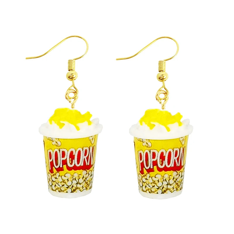 Earrings Women Drop Custom Made Handmade Cute Girls Gift Eardrop Funny French Fries Cheese Chips Foods Wholesale