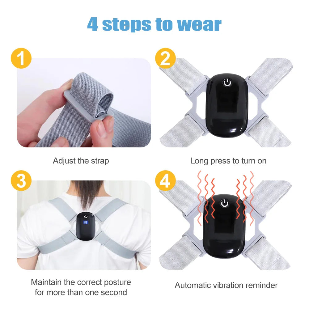 Smart Correction Belt Sensor Orthosis Invisible Reminder Adult & Child Sitting Posture Hunchback Back Smart Posture Corrector