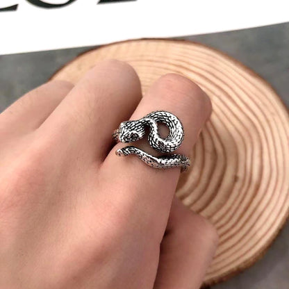 Vintage Ring Men Women Snake Frog Smiling Face Rings For Woman Open Adjustable Punk Gothic Claw Dragon Octopus Man Ring Unisex