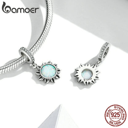 BAMOER Authentic 925 Sterling Silver Bohemian Dream Catcher Pendant Dragonfly Charm fit Bracelet & Necklace DIY Jewelry Making