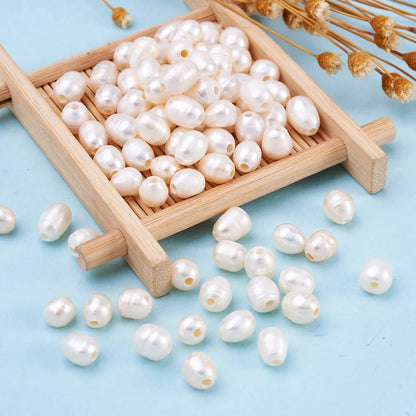 20pcs Natural Seashell Oval Pearl Beads for jewelry making DIY bracelet necklace earring accessories Decor 7~10x7~8mm,Hole:1.8mm