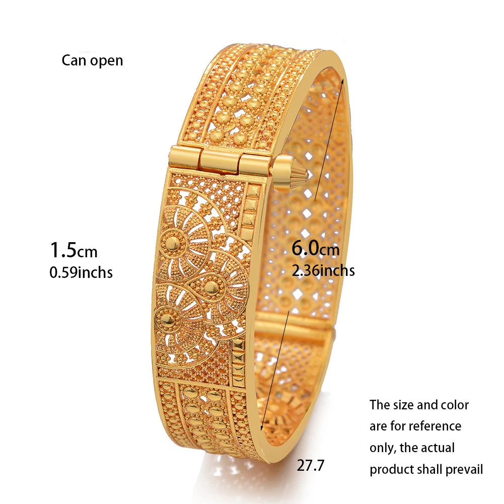 Luxury Indian Dubai Gold Color Bangles For Women Girls Dubai Wedding Bridal Bangles&Bracelet Bijoux français Jewellry For Women