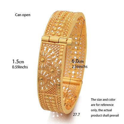 Luxury Indian Dubai Gold Color Bangles For Women Girls Dubai Wedding Bridal Bangles&Bracelet Bijoux français Jewellry For Women