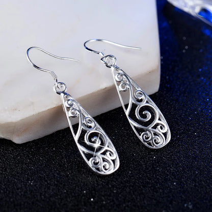 Charms 925 Sterling Silver Pretty drop shape Earrings for Women Christmas Gifts fashion wedding party noble Jewelry