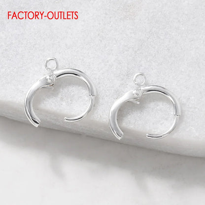 10PCS Genuine 925 Sterling Silver Earrings Accessories Fashion Jewelry Findings Design DIY Jewelry 925 Stamped Factory Price