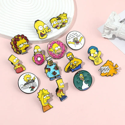 Funny Cartoon Character Dripping Oil Brooch Clothing Accessories Backpack Alloy Brooch Badge Enamel Lapel Pins