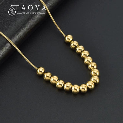 2023 New Metal Ball Pendant Stainless Steel Necklace Simple Jewelry Party Temperament Accessories For Woman‘s Girl Neck Chain