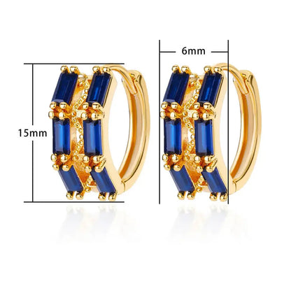 Luxury Blue Zircon Earrings for Women 2023 Trending Stainless Steel Earrings New Design Wedding Aesthetic Jewelry Free Shipping