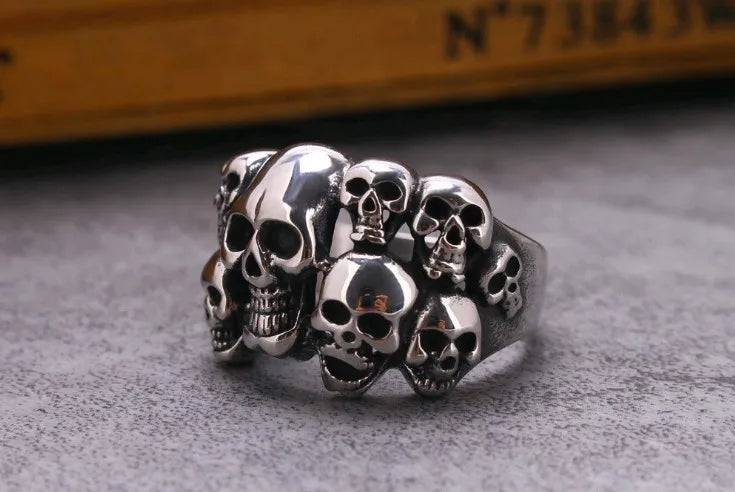 New European and American Skull Dominant Men's Ghost Head Ring