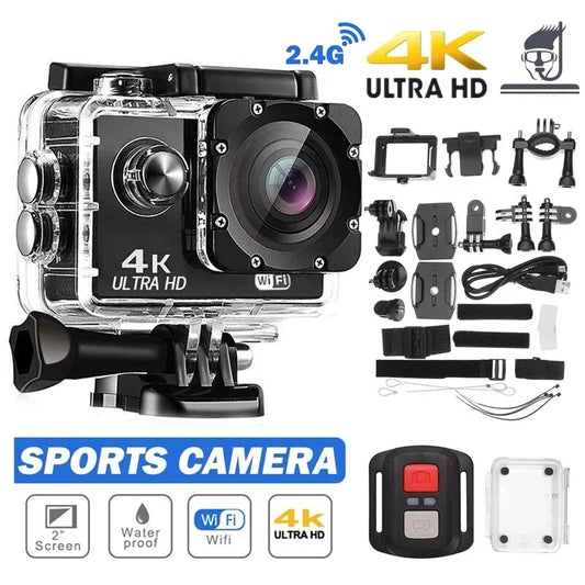 Ultra HD 4K Action Camera 30fps/170D Underwater Waterproof Helmet Video Recording Cameras Remote WiFi Outdoors Mini Sport Camera