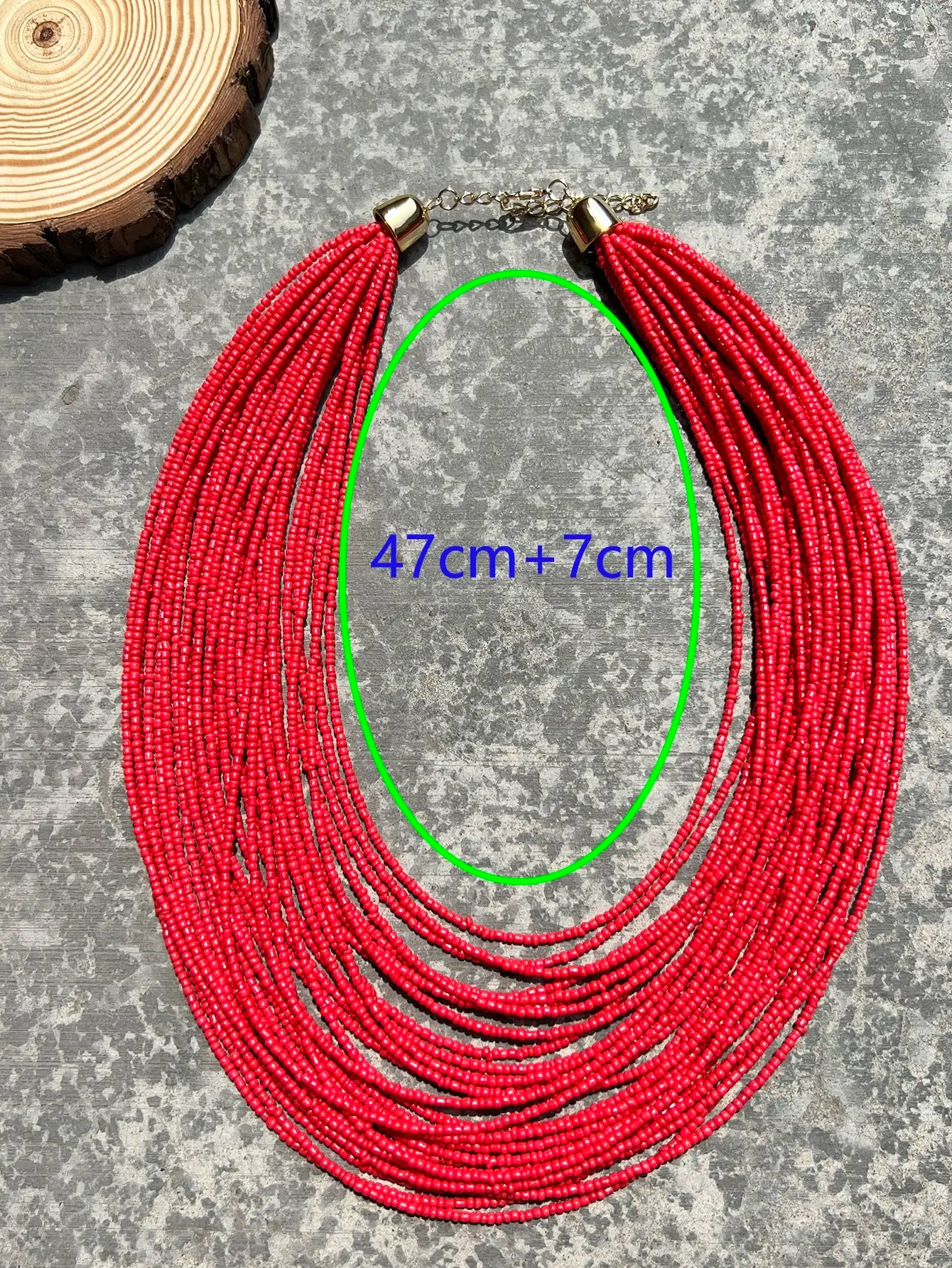 Bohemian fashion handmade beaded multi-layer red beaded women's necklaces seaside vacation jewelry