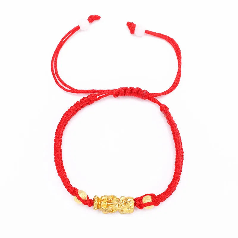 Feng Shui Good Luck Red Color Bracelet Men Women Unisex Gold Color Black Pixiu Wealth and Health Bracelets Jewelry Gifts