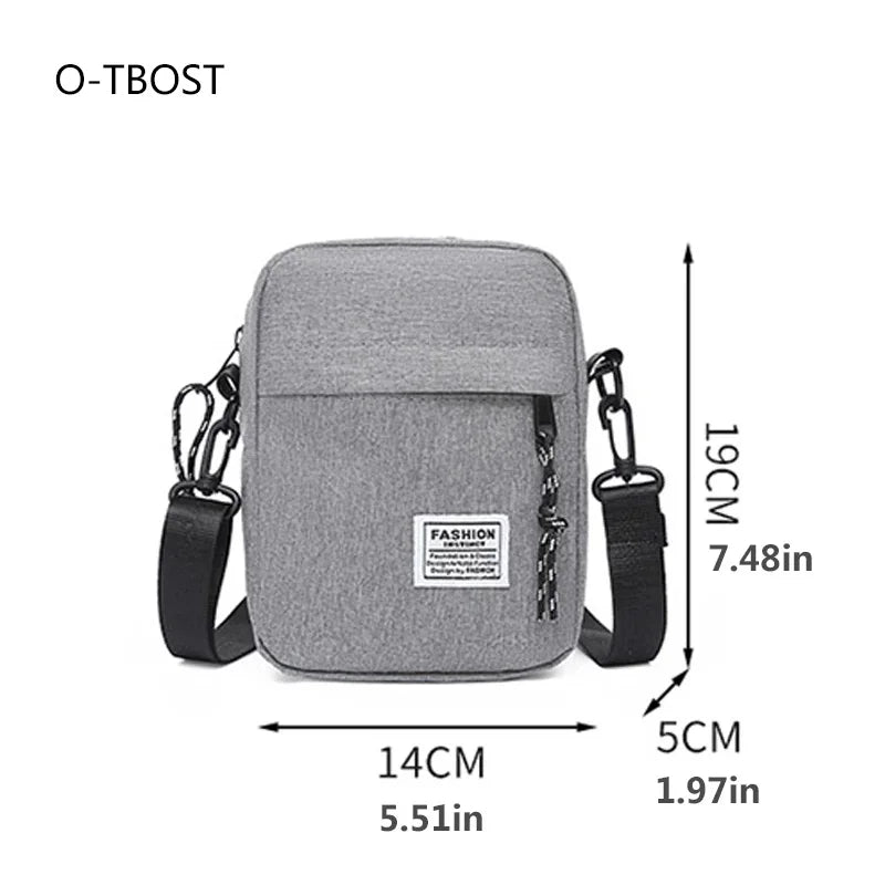 Men's Satchel Fashion Oxford Cloth Shoulder Bag Men's Casual Diagonal Crossover Fashion Hand Machine Small Square Bag