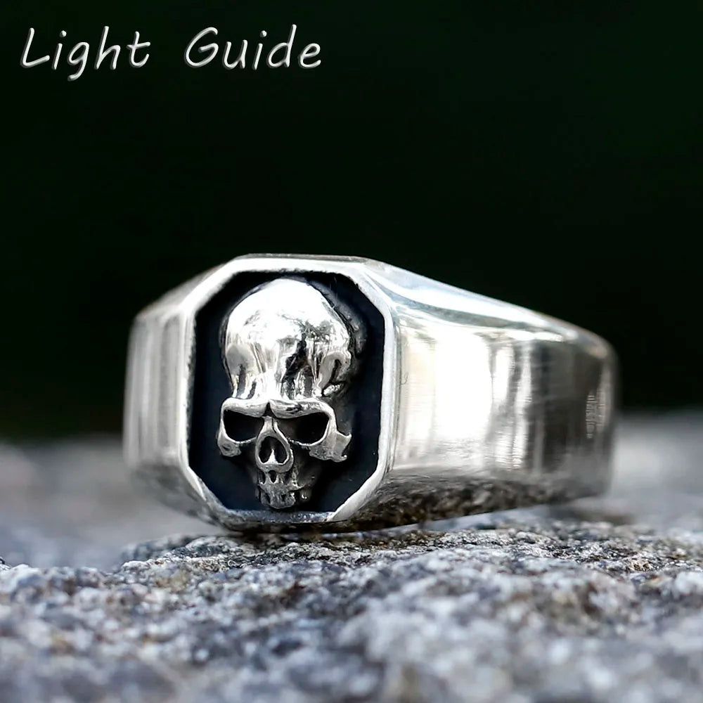 2022 NEW Men's 316L stainless-steel rings  Punk Rock Gothic skull ring for teens fashion Jewelry for gift free shipping