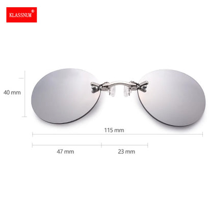 Clip On Nose Glasses Matrix Morpheus Sunglasses Round Rimless Clip-On Driving Glasses Vintage Men Eyeglasses UV400