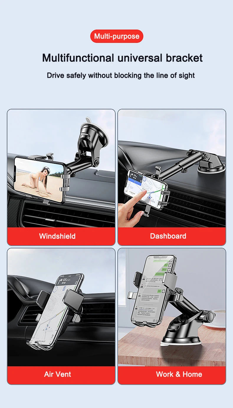 Sucker Car Phone Holder Mount Stand GPS Telefon Mobile Cell Support For iPhone 13 12 11 Pro  Xiaomi Huawei Samsung