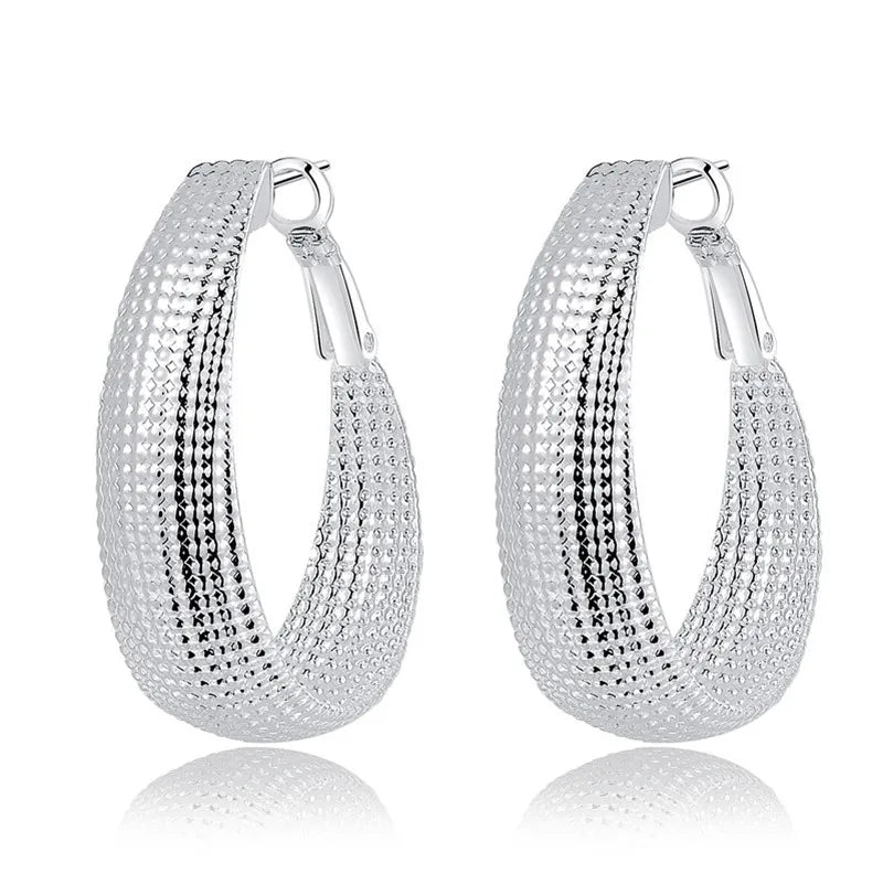 Hot Sale 925 Sterling Silver Hoop Earrings Fashion Retro Ethnic Style For Women Birthday Gifts Classic Jewelry