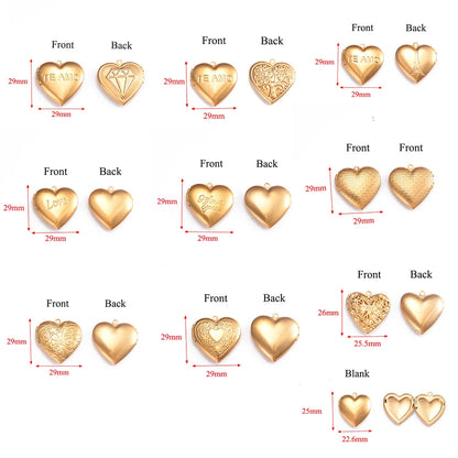 Stainless Steel Love Heart Locket Pendants Openable Memory Photo Frame Charms Mirror Polished Put Photos Jewelry Making DIY Gift