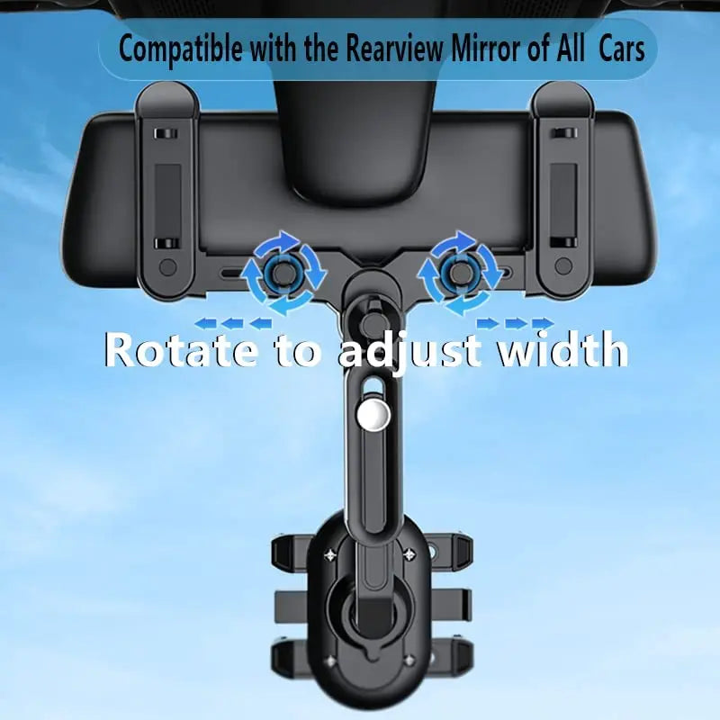 Rearview Mirror Phone Holder Car Holder Car Mobile Phone Holder Universal Rotating Adjustable Telescopic 360° Car Phone Stand