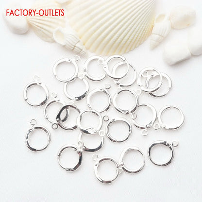 10PCS Genuine 925 Sterling Silver Earrings Accessories Fashion Jewelry Findings Design DIY Jewelry 925 Stamped Factory Price