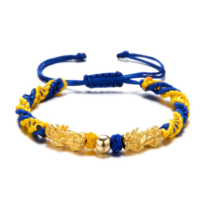 Ukrainian Beads Energy Bracelets For Women Men Ukraine Country Flag Yellow Blue Wristband Natural Stone Braided Bangle Jewelry