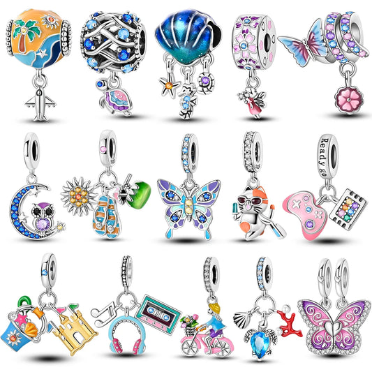 2024 New 925 Sterling Silver Summer Style Charms Butterfly Beads Fit Original Pandora 925 Bracelets Exquisite DIY Jewelry Gifts