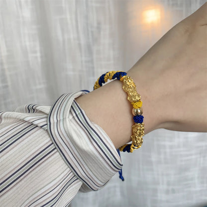 Ukrainian Beads Energy Bracelets For Women Men Ukraine Country Flag Yellow Blue Wristband Natural Stone Braided Bangle Jewelry