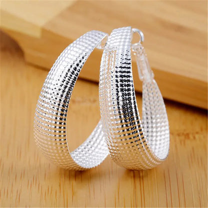 Hot Sale 925 Sterling Silver Hoop Earrings Fashion Retro Ethnic Style For Women Birthday Gifts Classic Jewelry