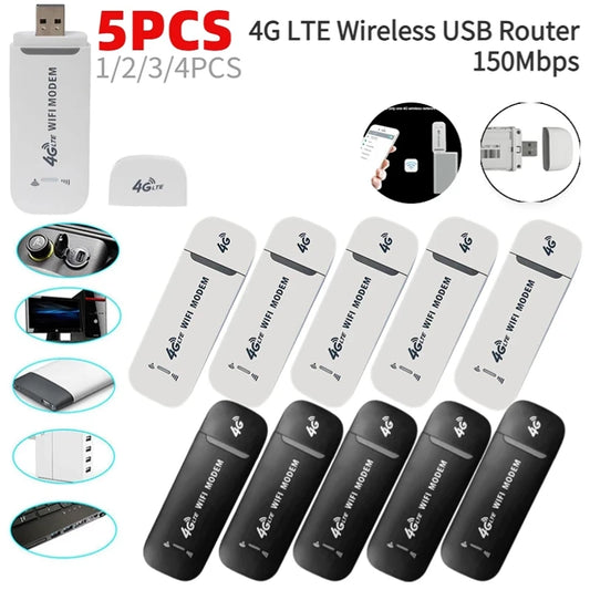 1-5pcs 4G LTE Wireless USB 150Mbps Modem Stick WiFi Adapter 4G Card  Wireless Router Network Adapter for Home Office USB Modem