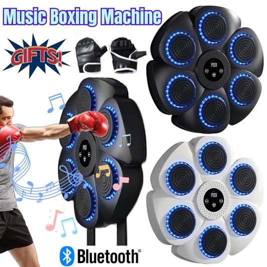 Music Boxing Machine Bluetooth Wall Target Punching Training Equipment LED Lighted Boxing Pads for Kids Adults Home Exercise