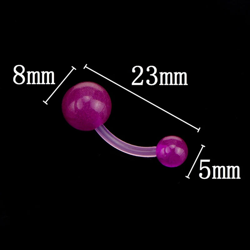 Wholesale 10/20Pcs Mix Color Silicone Belly Piercing Navel Flexible Bar Balls Piercing Nombril Stud Earring Fashion Body Jewelry