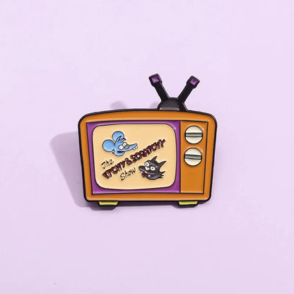 TV Brooch Cute Animal Cartoon Metal Badge Trinkets Wholesale Bag Pins for Clothes Backpack Accessories Decorative Brooches Lapel