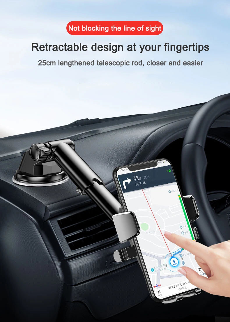 Sucker Car Phone Holder Mount Stand GPS Telefon Mobile Cell Support For iPhone 13 12 11 Pro  Xiaomi Huawei Samsung