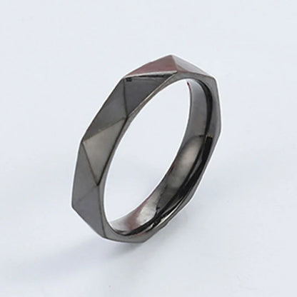 Trendy Geometric Women Rings Fashion Stainless Steel Rhombus Wedding Ring Couple Engagement Charm Jewelry Party Gift Wholesale