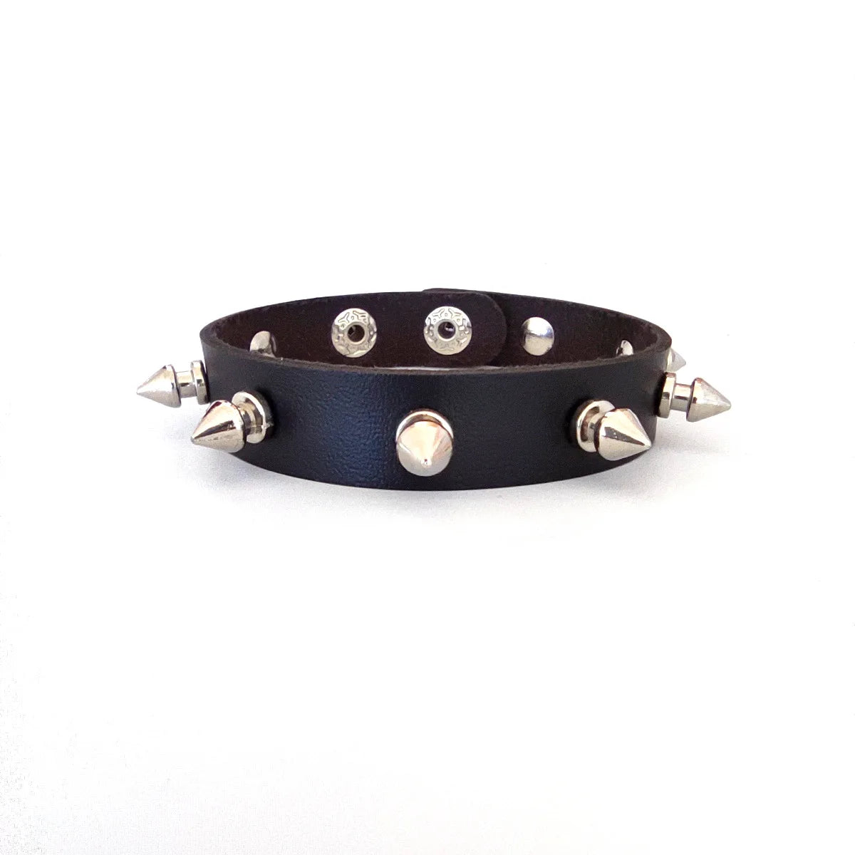 Punk Rock One-row Spike Rivet PU Leather Bracelets Bangles Unique Pointed Bracelet Fashion Jewelry Cuff Wristband