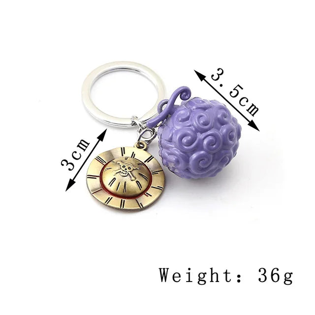 Fashion KeyChain Devil Fruit Figure Hat Chaveiro Pendant Key Chains Metal Trinket anime Cosplay Llaveros Jewelry Gift