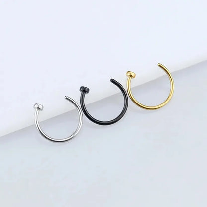 2/6Pcs Fake Nose Rings for Women, 316L Stainless Steel Lip Rings Labret Ring Nostril Hoop Piercing Studs Nose Piercing Jewelry