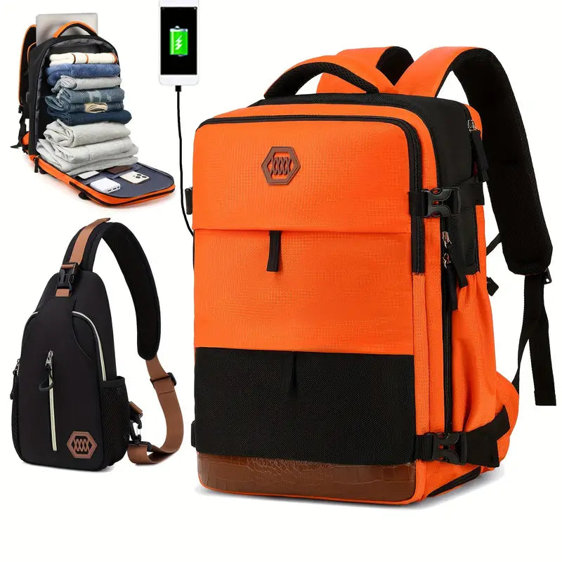 Outdoor Sports Travel Backpack For Men, Laptop Backpack, Waterproof Business Bag With Shoe Compartment